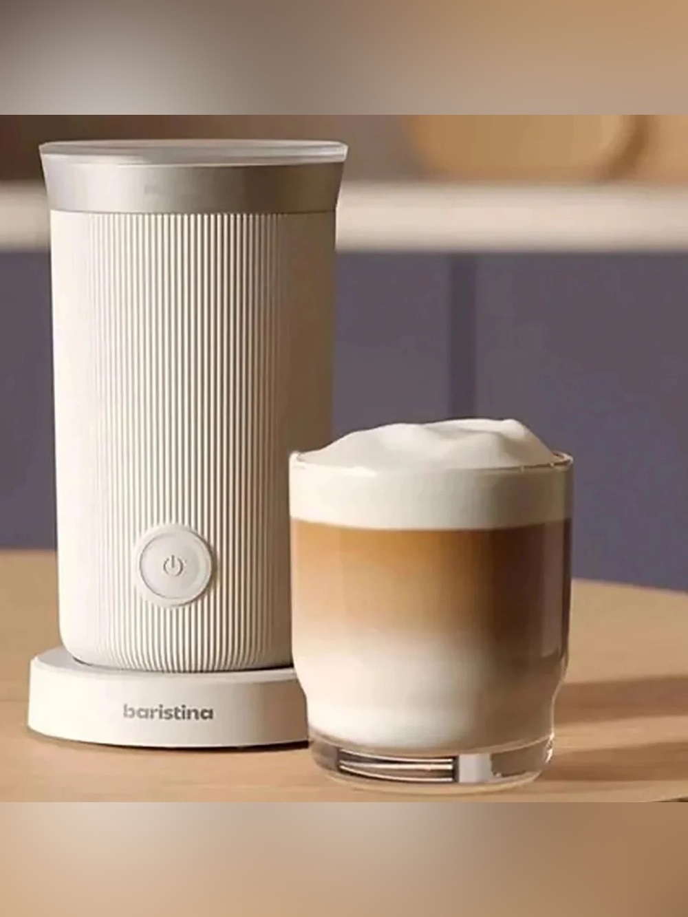 Philips Baristina Milk Frother - Cream White Electric Frother